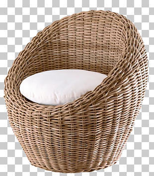 Table Chair Wicker Rattan, Transparent Round Wicker Chair , brown wicker white padded chair PNG clipart