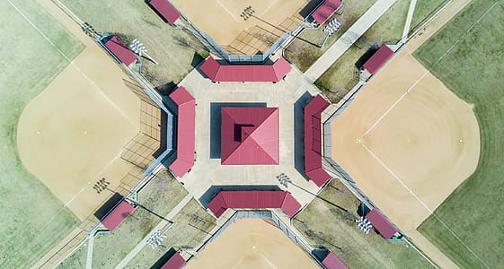 aerial view of baseball fields during daytime thumbnail