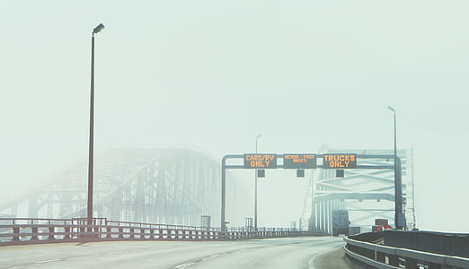 3-lane highway with LED signages at daytime thumbnail