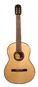 brown classical guitar on white background thumbnail