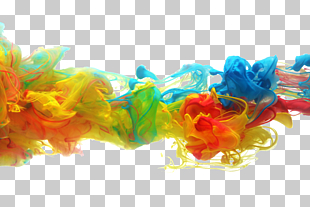 Paper Ink Watercolor painting Pigment, Melt in water color ink, red, yellow, and blue smoke illustration PNG clipart