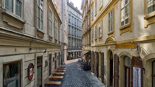 pathway between concrete buildings thumbnail