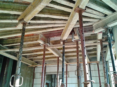 low angle-view of metal bars hanged on ceiling thumbnail