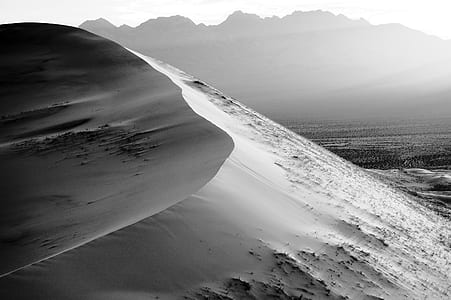 grayscale photography of mountain thumbnail