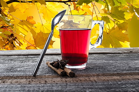 drinking glass filled with red tea thumbnail