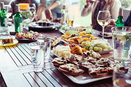 Food and drinks on a summer garden party thumbnail