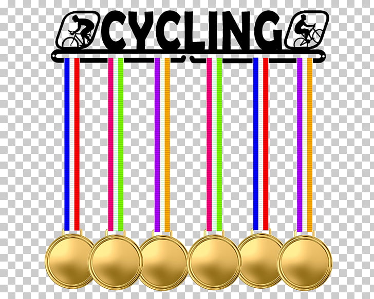 Gold Medal Cycling Triathlon Door Hexagon Award Holder Png