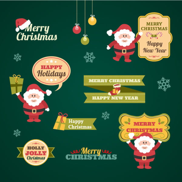 christmas vintage lables with logos vector ai file free graphics christmas logos free
