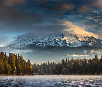 landscape photography of mountain and pine trees thumbnail