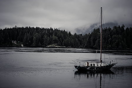 black boat on lake thumbnail
