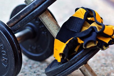 two black-and-gray adjustable dumbbells thumbnail