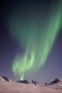 aurora borealis above gray mountains thumbnail