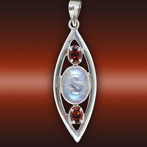 silver-colored tear-drop pendant thumbnail