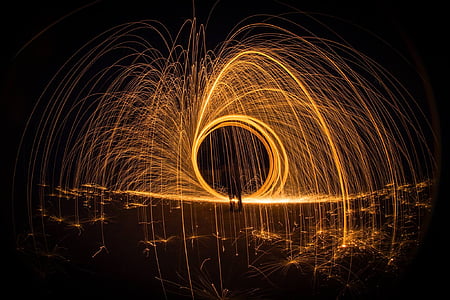 person doing fire dance during night thumbnail