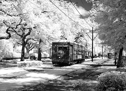 grayscale photography of train thumbnail