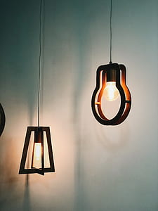 two lighted pendant lamps thumbnail