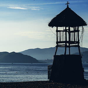 Silhouette Photo of Wooden Guard House thumbnail
