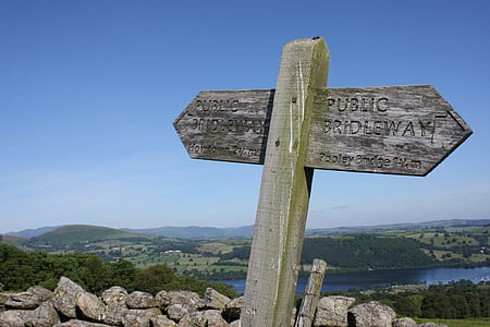 photography of brown wooden public bridgeway road signage thumbnail