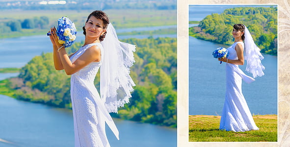 photography of woman standing on green grass collage thumbnail