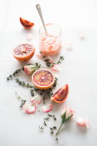 blood orange fruit near the glass thumbnail
