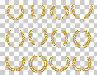 Wheat Euclidean Ear, crisp flat gold spike rosette, yellow logos PNG clipart
