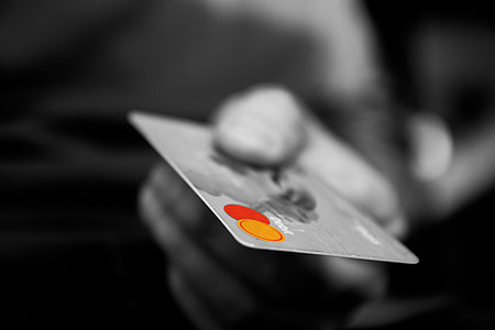 grayscaled photo of visa car d thumbnail