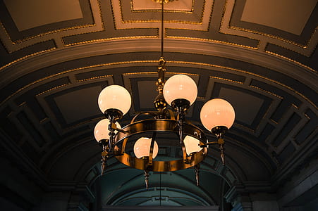 lighted white uplight chandelier thumbnail
