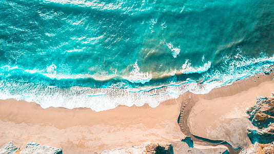 bird's eye view of seashore thumbnail