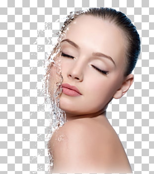 Face Facial Washing Cleanser Exfoliation, Face beauty side, closed eye woman with water droplet PNG clipart