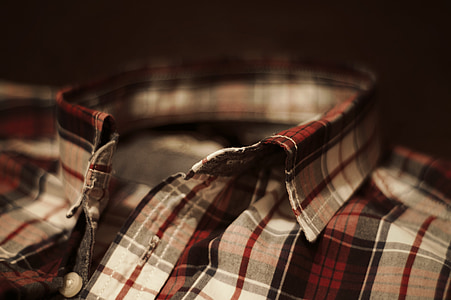 closeup photography white and red plaid collared top thumbnail