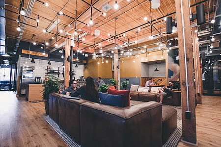 person sitting on brown leather couch thumbnail