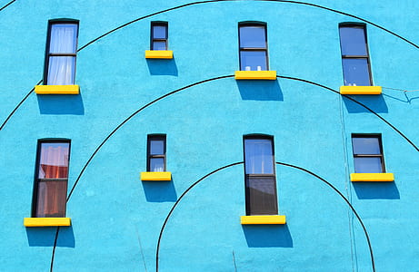 blue and yellow concrete wall thumbnail