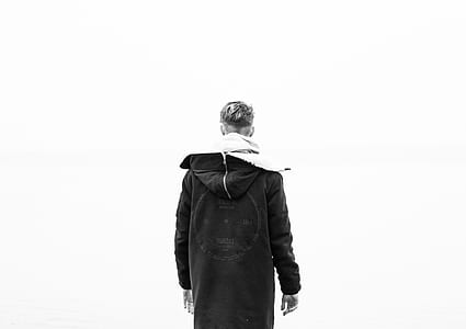 man wearing hooded coat thumbnail