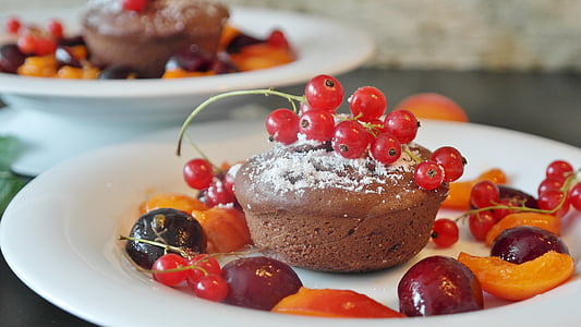 chocolate cupcake on plate thumbnail