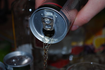 person pouring liquid from aluminum can thumbnail