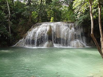 waterfalls surrounded by green leafed trees during daytime thumbnail