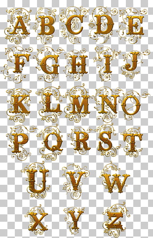 Typeface Letter , Gold letters effect, alphabet font PNG clipart
