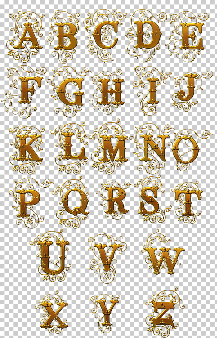 Typeface Letter , Gold letters effect, alphabet font PNG clipart