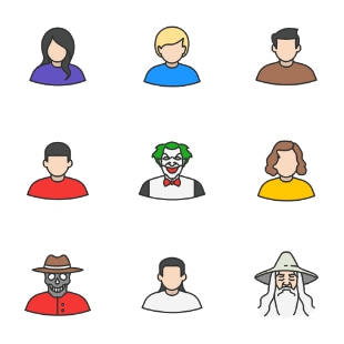 Famous Character Vol 2 - Colored svg vector icon sets