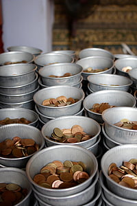 assorted coins on gray steel cups thumbnail