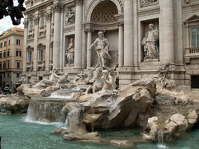 photo of angels and gods statues outside building with water fountain thumbnail