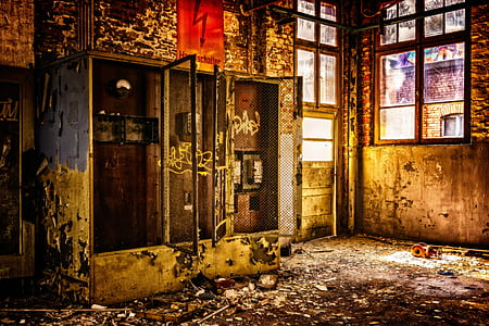 wrecked machine inside building thumbnail