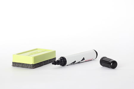 white marker pen beside eraser thumbnail