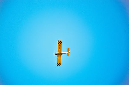 flying yellow and black plane thumbnail