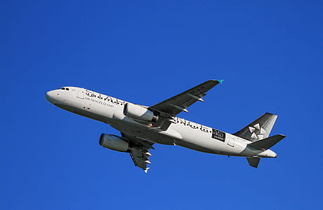 White Airplane Under Blue Sky at Daytime thumbnail