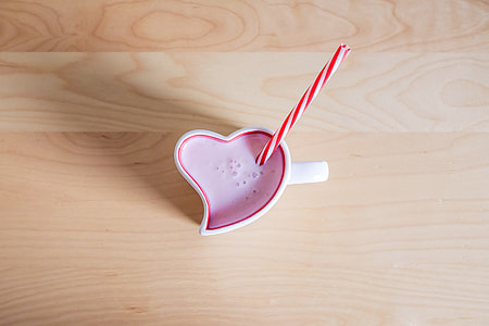 Strawberry Milkshake in Lovely Heart Shaped Cup thumbnail