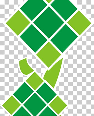 Ketupat Kartu Lebaran , south , green and white diamond artwork PNG clipart