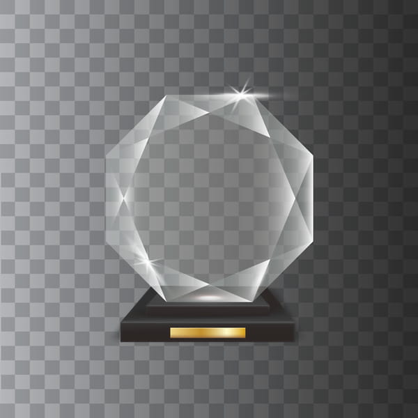 Polygon acrylic glass trophy award vector 12 eps file
