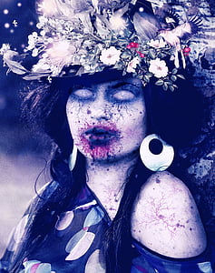 woman wearing flower headdress thumbnail