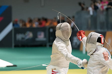 two person fencing on gym thumbnail